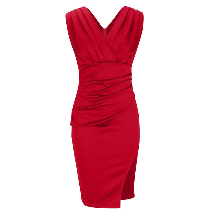 Selvya | Elegant Scarlet Wrap Dress
