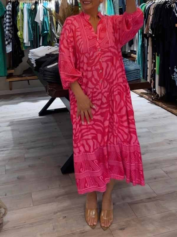 Serenya | V-neck Printed Dress