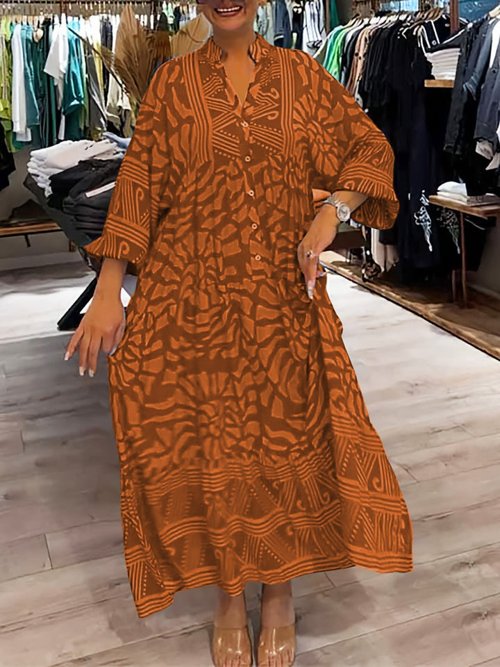 Serenya | V-neck Printed Dress