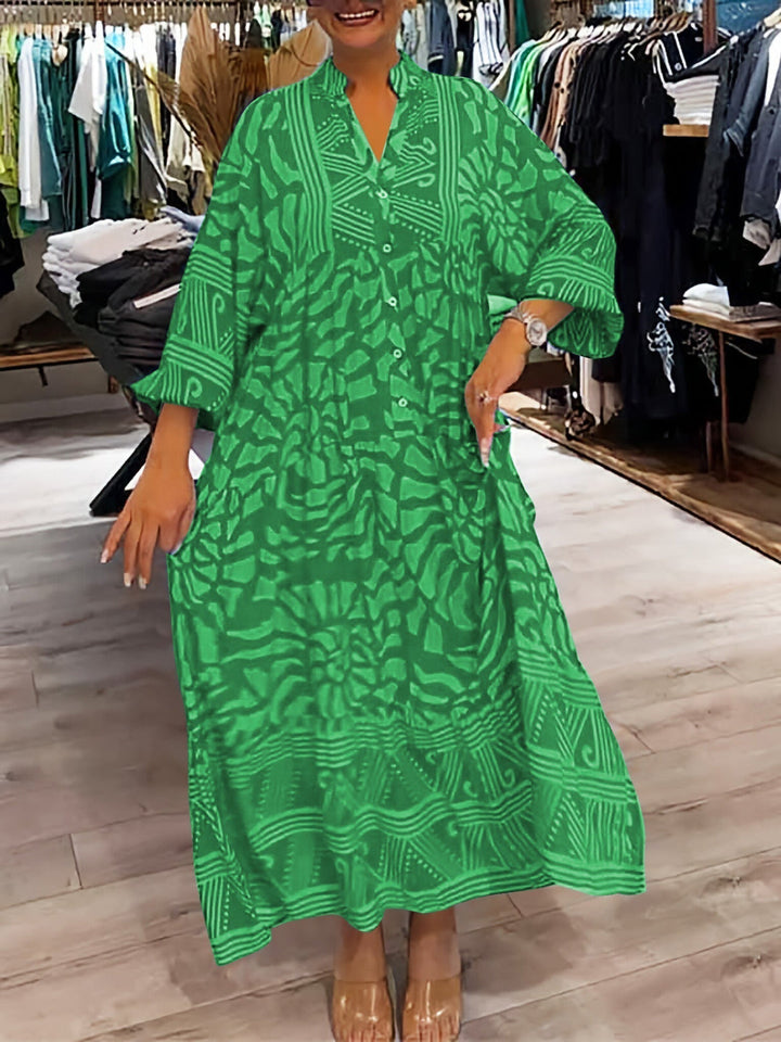 Serenya | V-neck Printed Dress