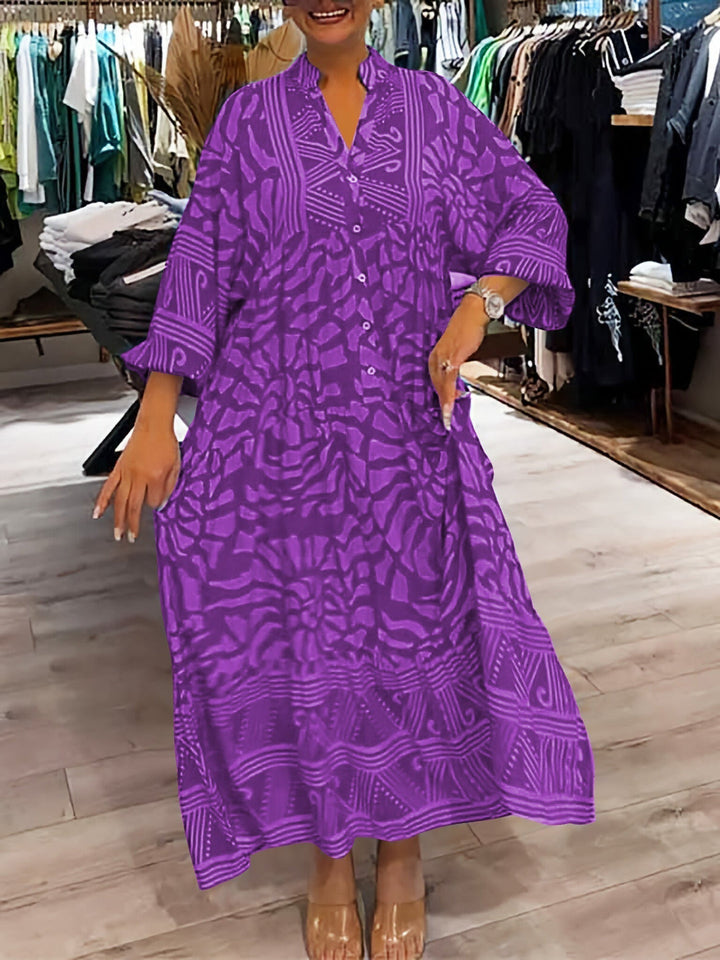 Serenya | V-neck Printed Dress
