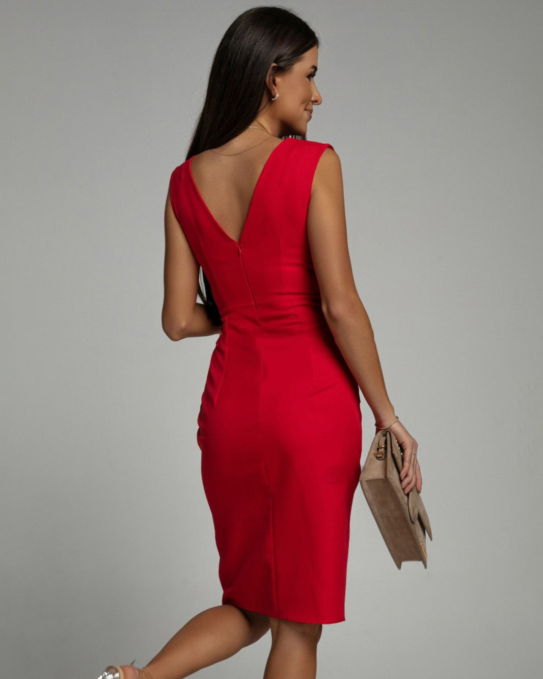 Selvya | Elegant Scarlet Wrap Dress