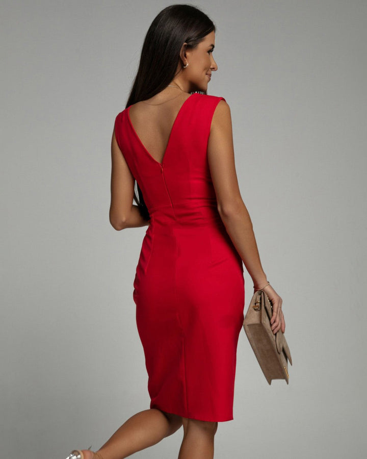 Selvya | Elegant Scarlet Wrap Dress