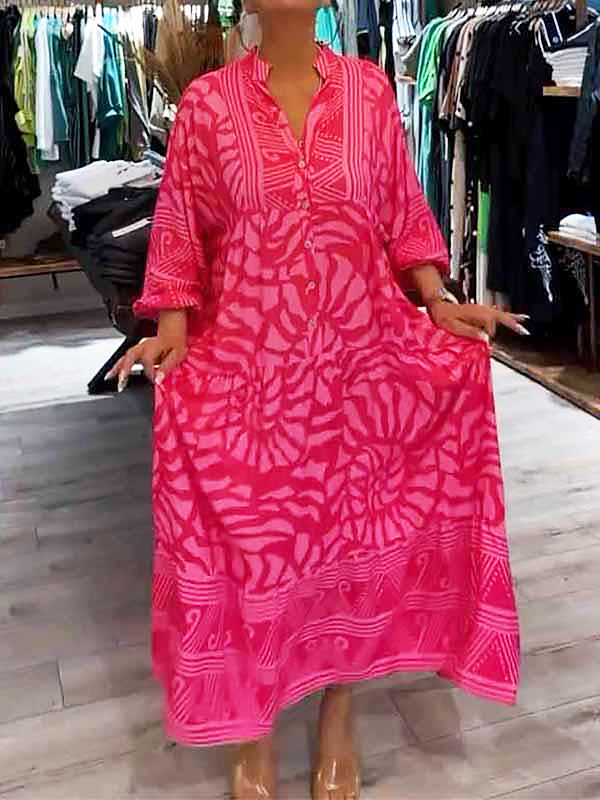 Serenya | V-neck Printed Dress