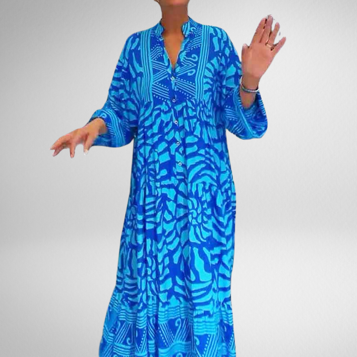 Serenya | V-neck Printed Dress