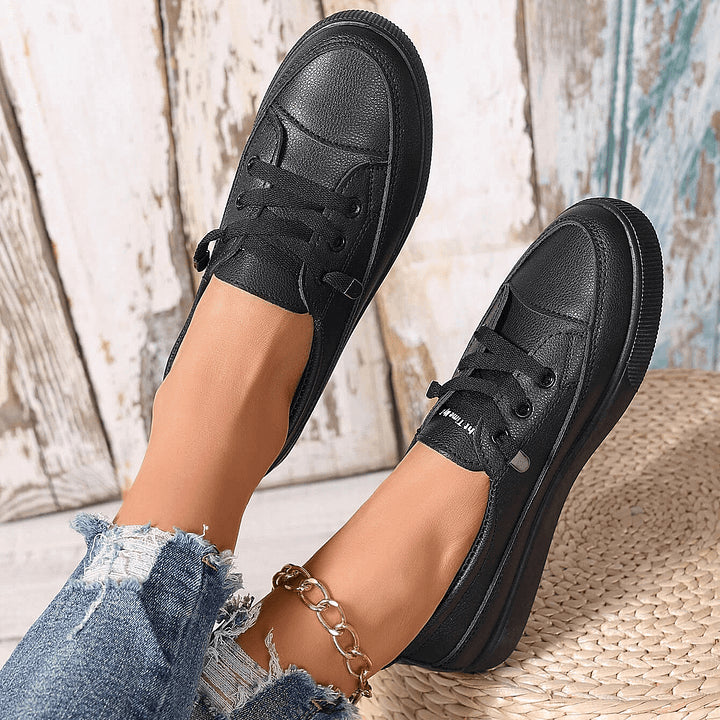 Serelle | White Orthopedic Lace-Up Flats